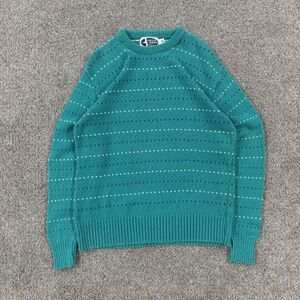 Vintage 90s Castine Harbor Knit Sweater Green Patterned Made in USA - Adult XL